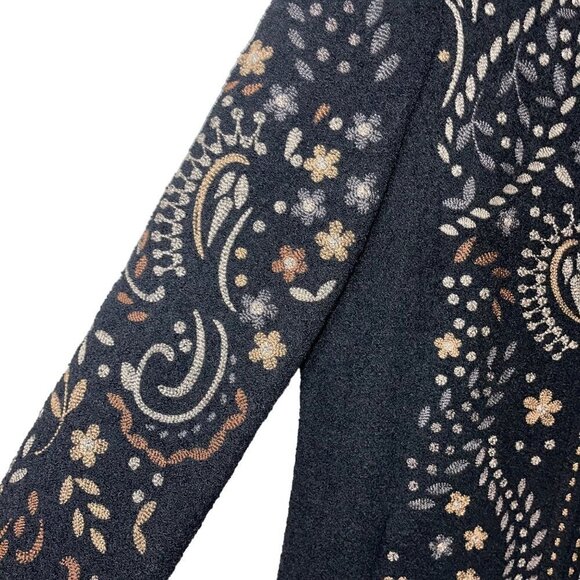 Linea by Louis Dell’Olio Vintage Womens Embroidered Sweater Jacket Size Small Bl - Picture 6 of 11